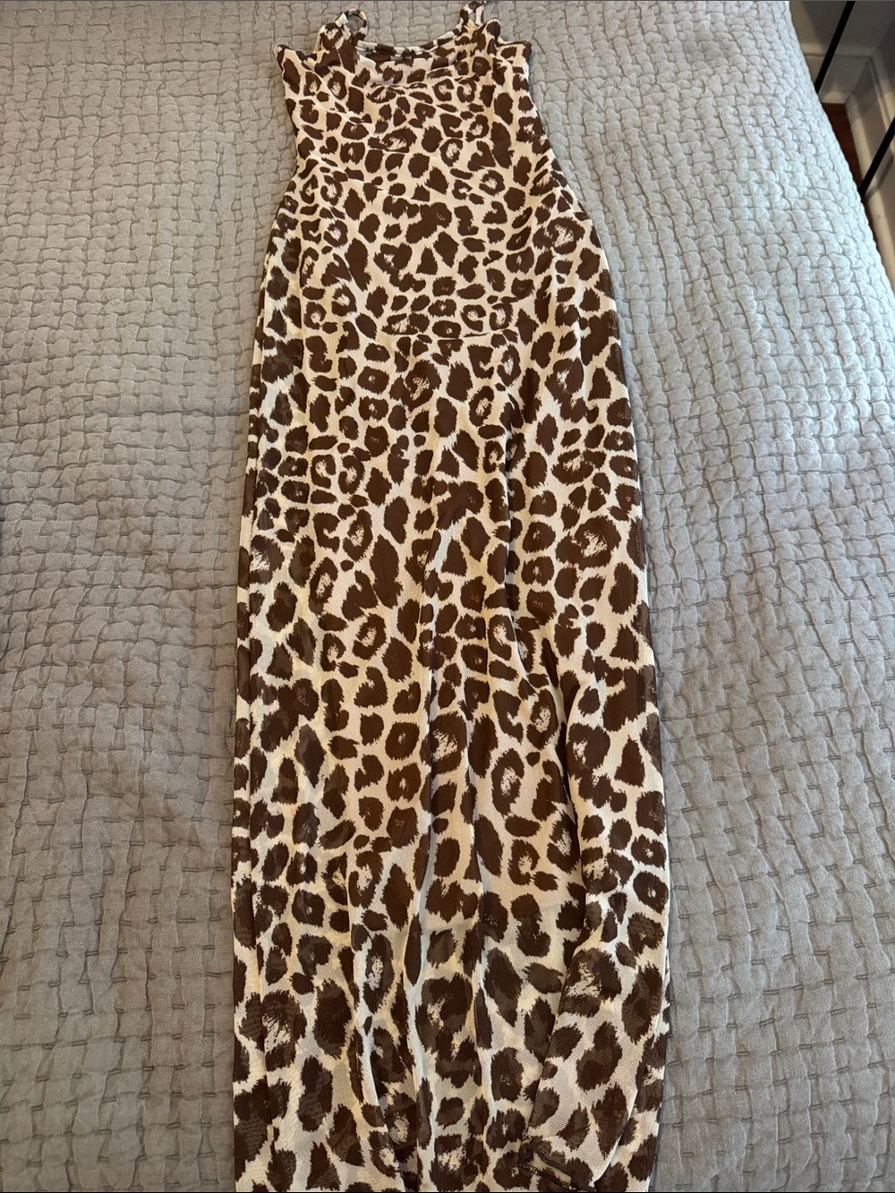 See You Monday Brown and Cream Leopard-Print Maxi Skirt